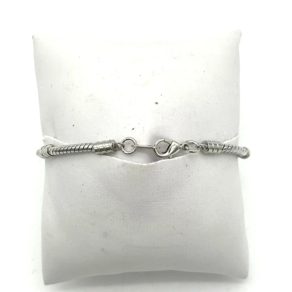 Vintage Y2K Quiges Silver Tone Metal Charm Bracelet Style Skinny Watch Womens